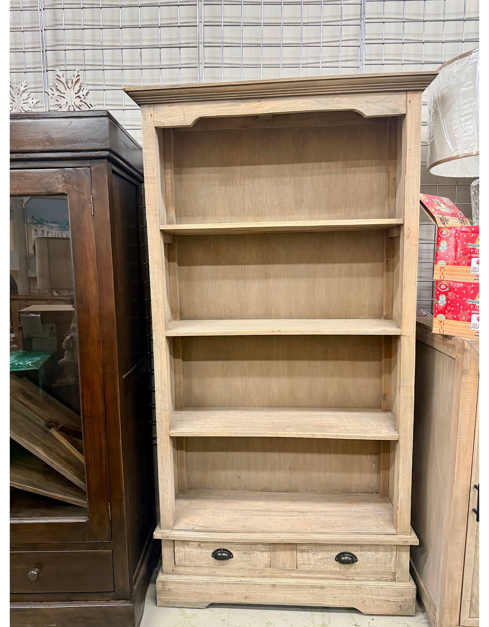 CAB183 Display Library 3Shlv/2drw 39.7x13.7x72.8"H