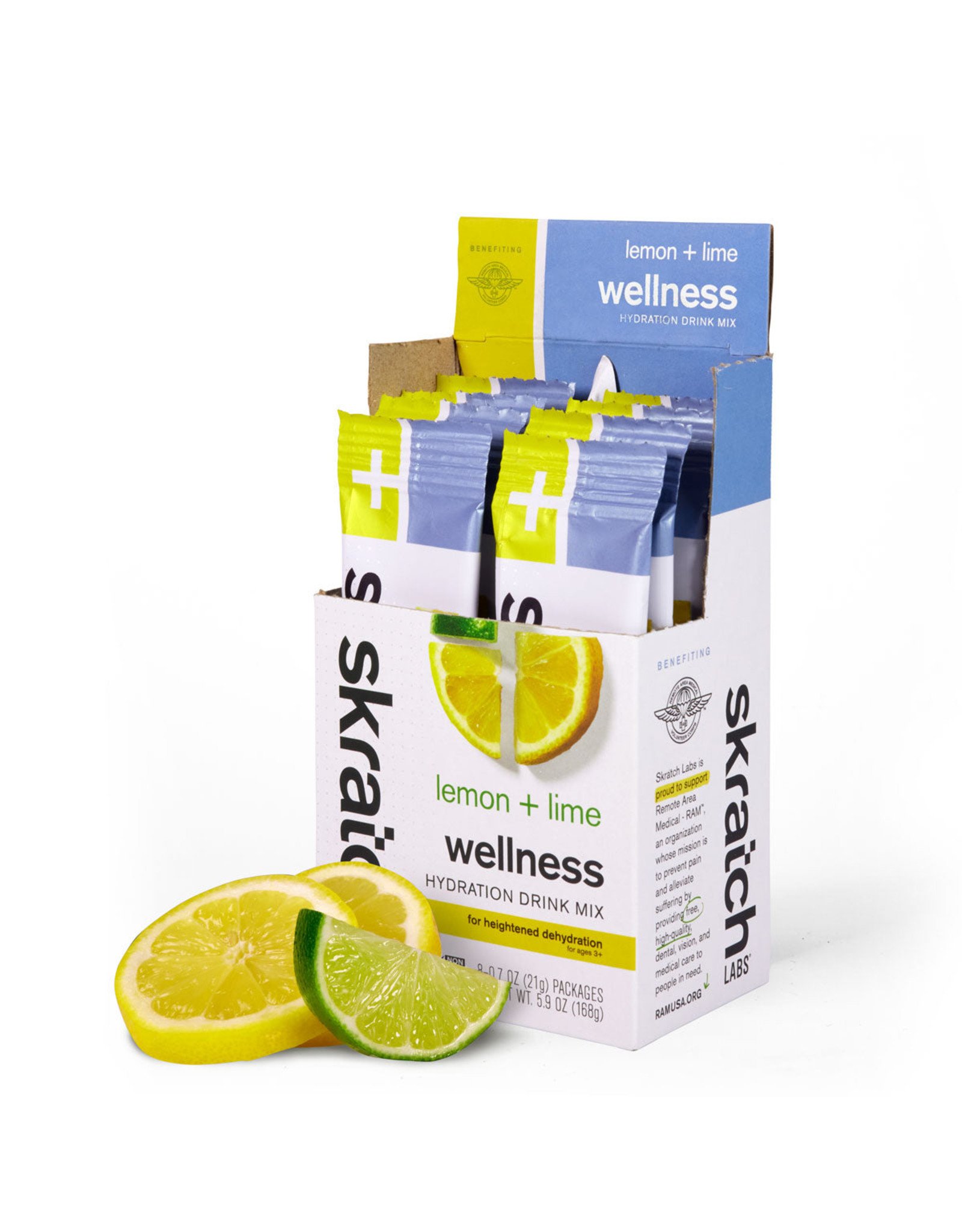 Wellness Hydration Drink Mix, Lemon and Lime, 21g, Single Serving 8-Pack -  NOR CAL SPINNERS
