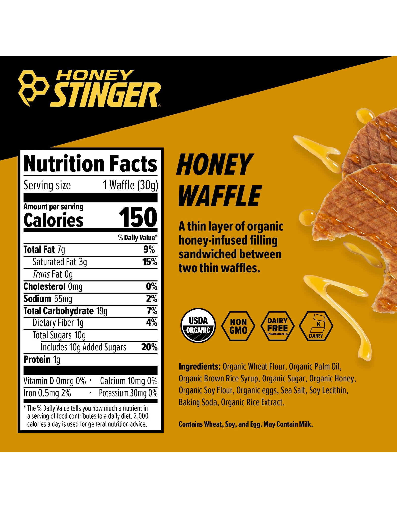 Honey Stinger Honey Stinger Organic Waffles 16 Pack