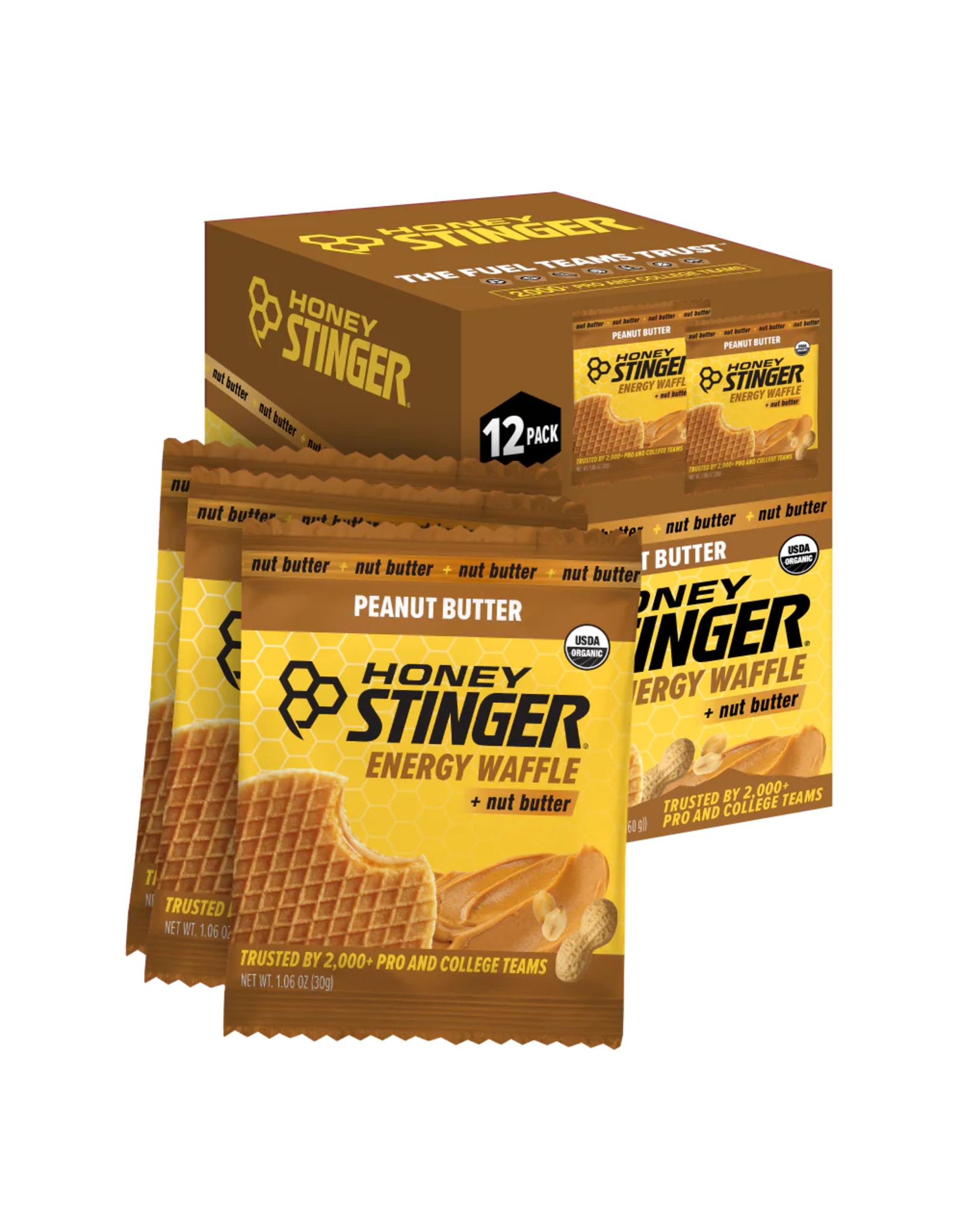 Honey Stinger Honey Stinger Peanut Butter Waffles 12 Pack