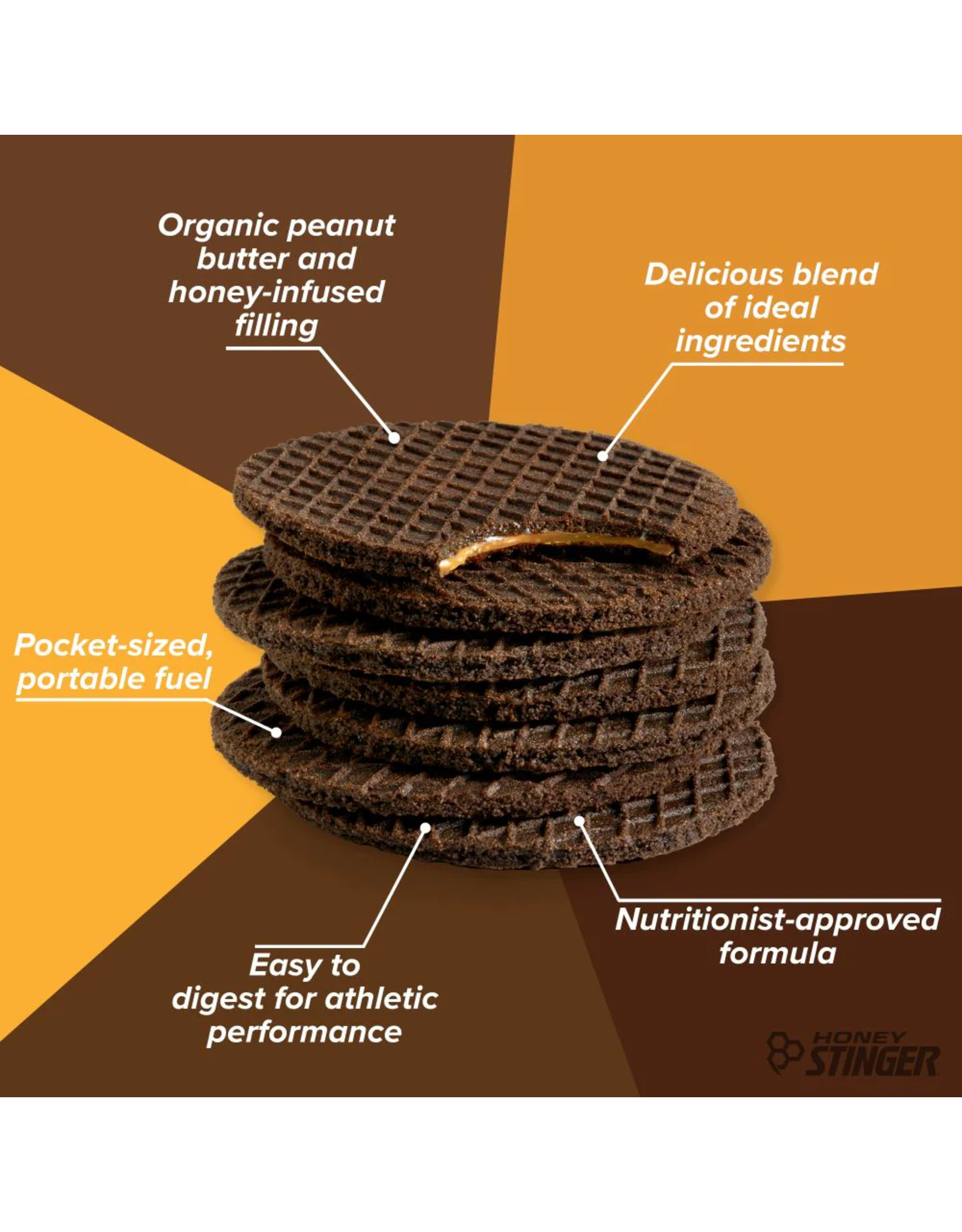 Honey Stinger Honey Stinger Peanut Butter Waffles 12 Pack
