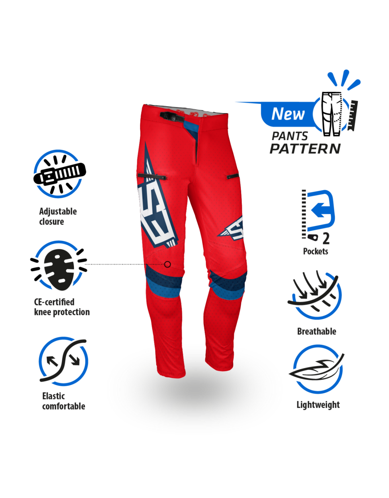 S3 Parts S3 Red Racing Trial Collection Flex Pants