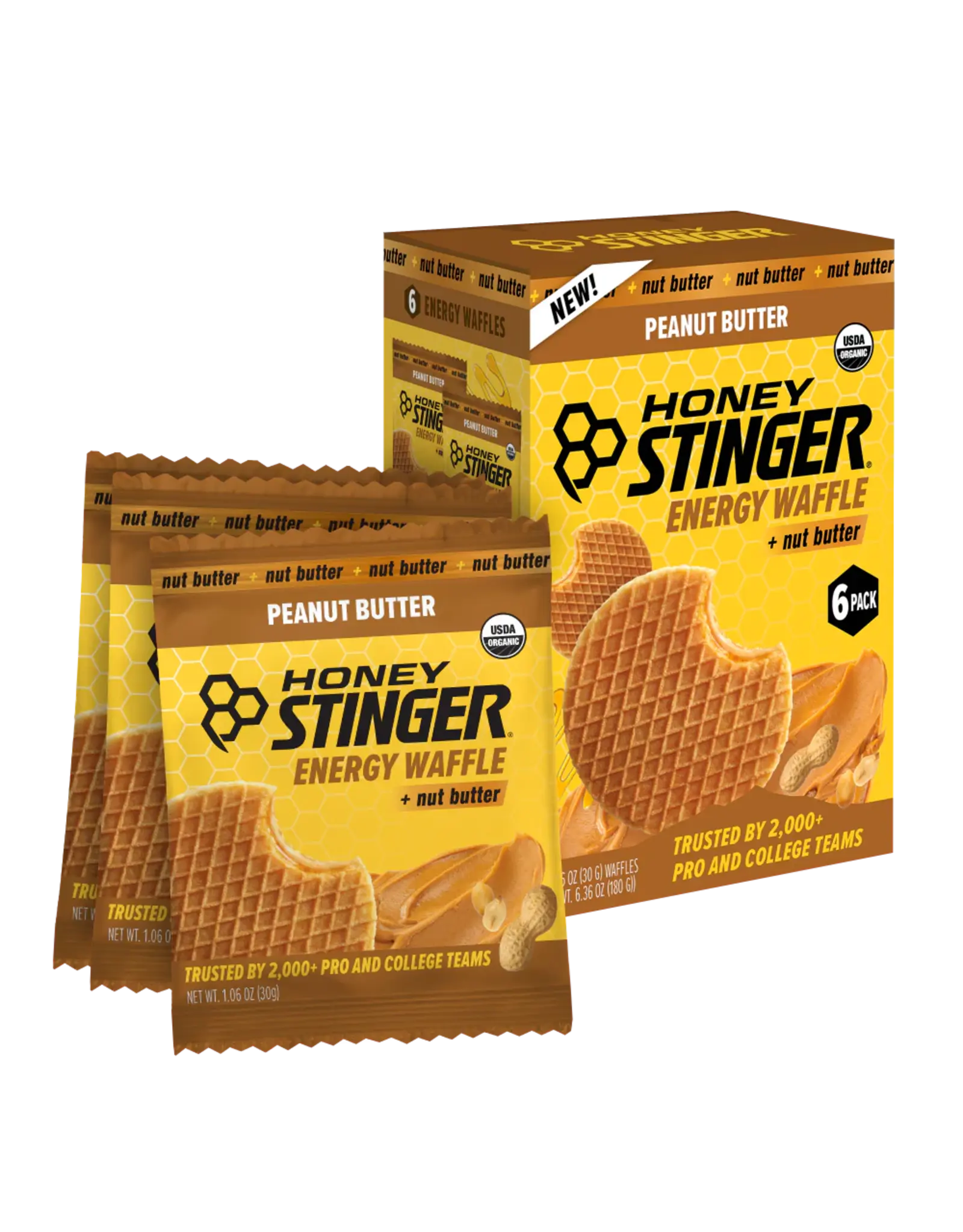 Honey Stinger Honey Stinger Peanut Butter Waffles 6 Pack