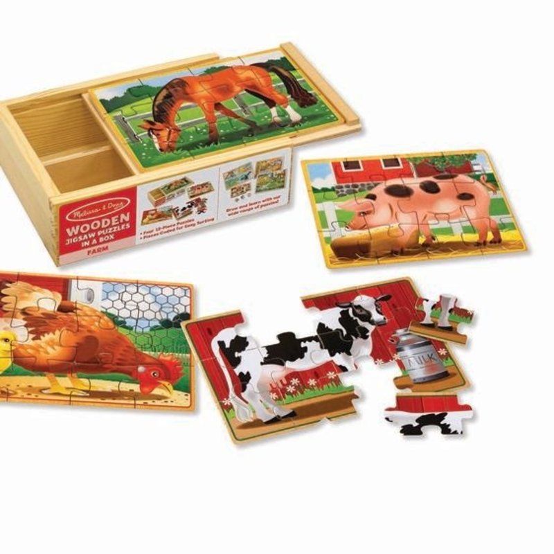 Melissa & Doug Farm Animals Puzzles in a Box