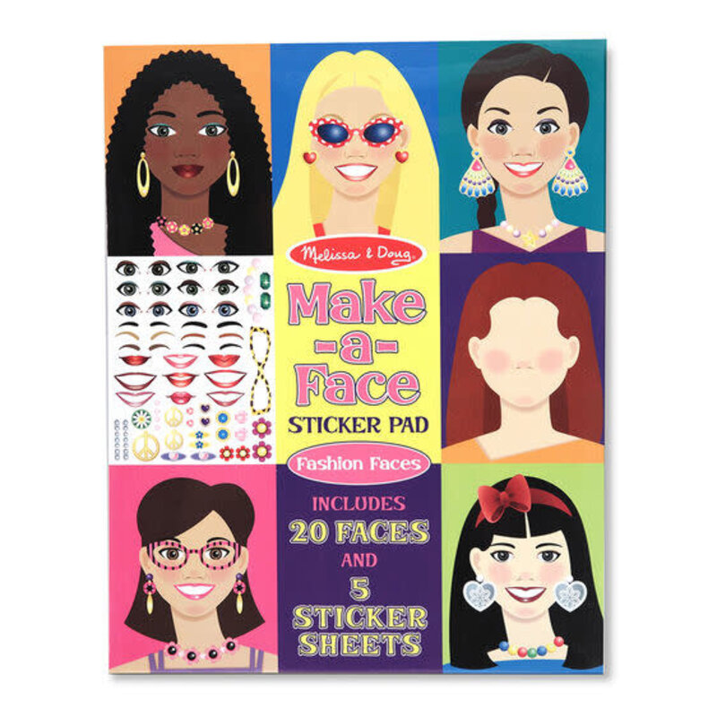 Melissa & Doug Make-a-Face Fashion Faces Sticker Pad