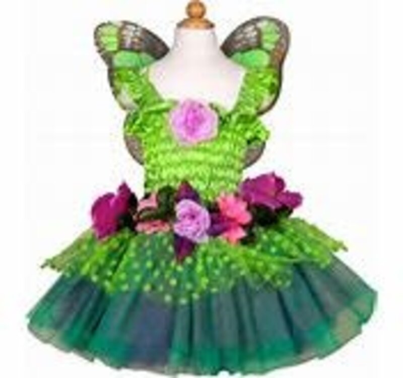 Great Pretenders Fairy Blooms Deluxe Dress & Wings, Green Size 5-6