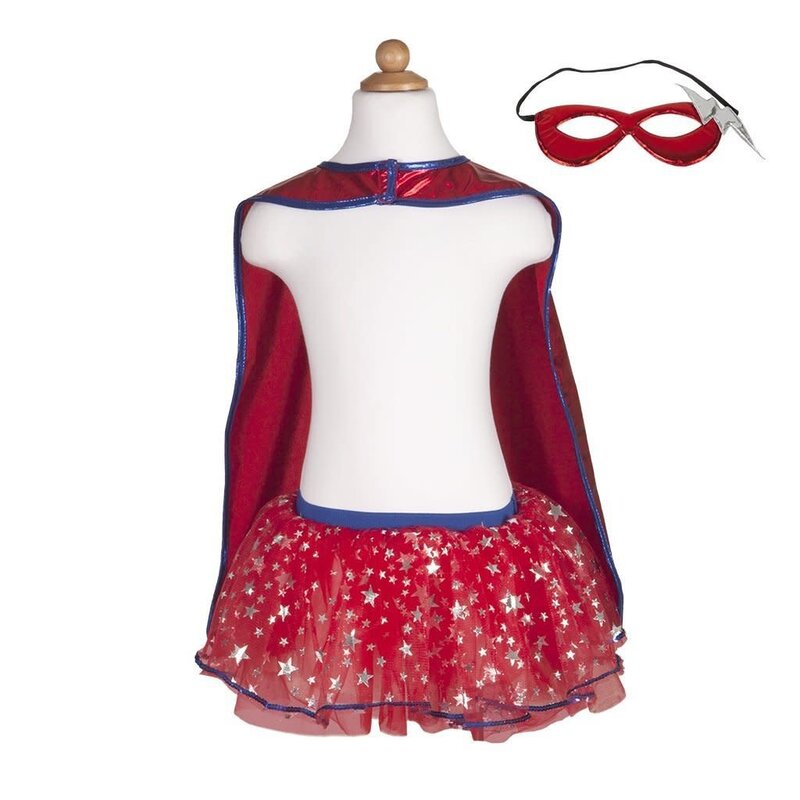 Great Pretenders Superhero Tutu With Cape & Mask, Size 4-6