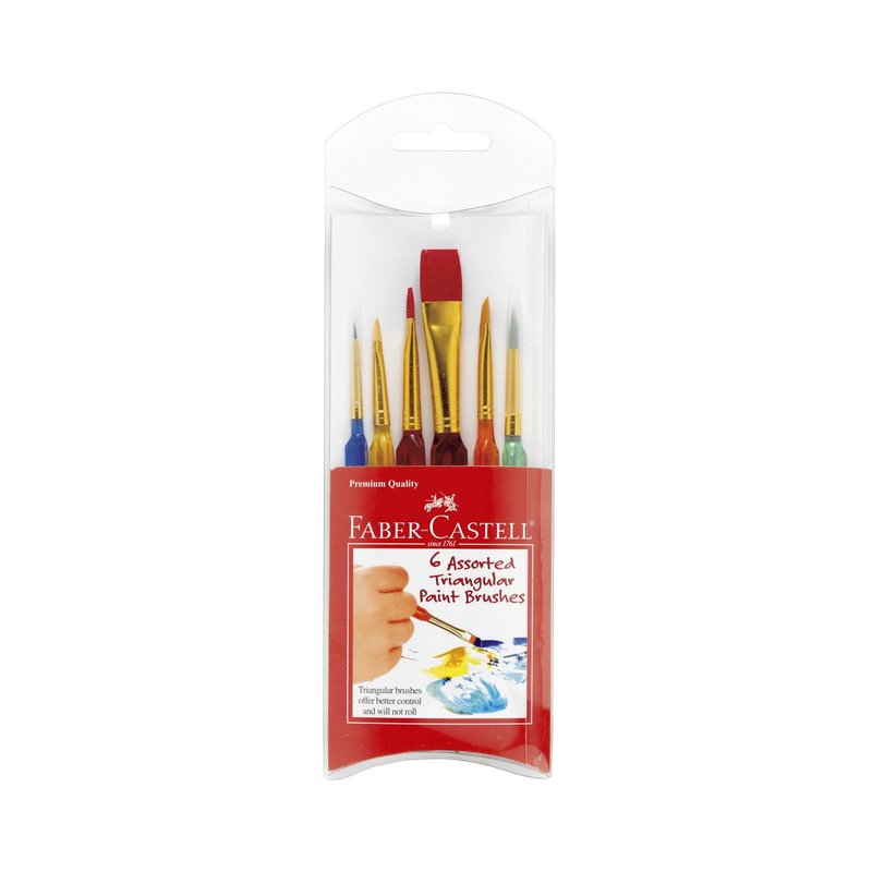 Faber-Castell 6 Assorted Triangular Paint Brushes