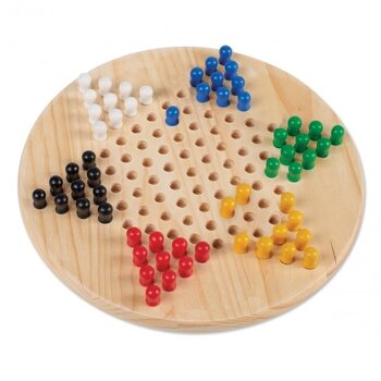 Chinese Checkers wooden board w marbles