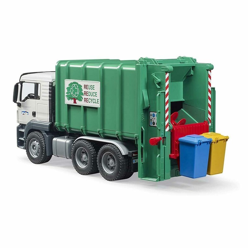 Bruder MAN TGS Rear Loading Garbage Truck green