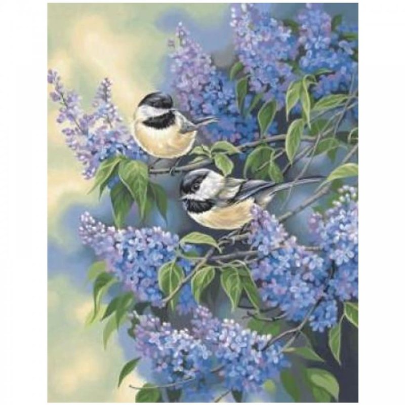 Paint Works Chickadees and Lilacs