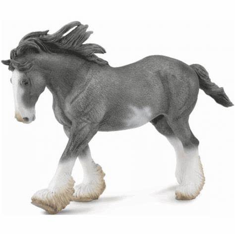 CollectA Black Sabino Roan Clydesdale Stallion