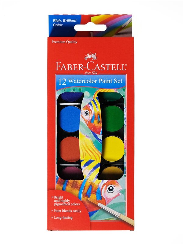 Faber-Castell 12ct Watercolor Paint Set (cakes)