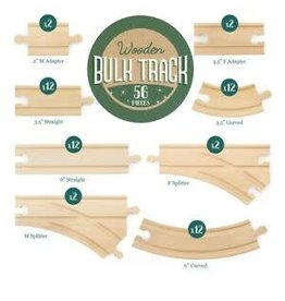 brybelly Bulk Wooden Track Pack, 56 pieces