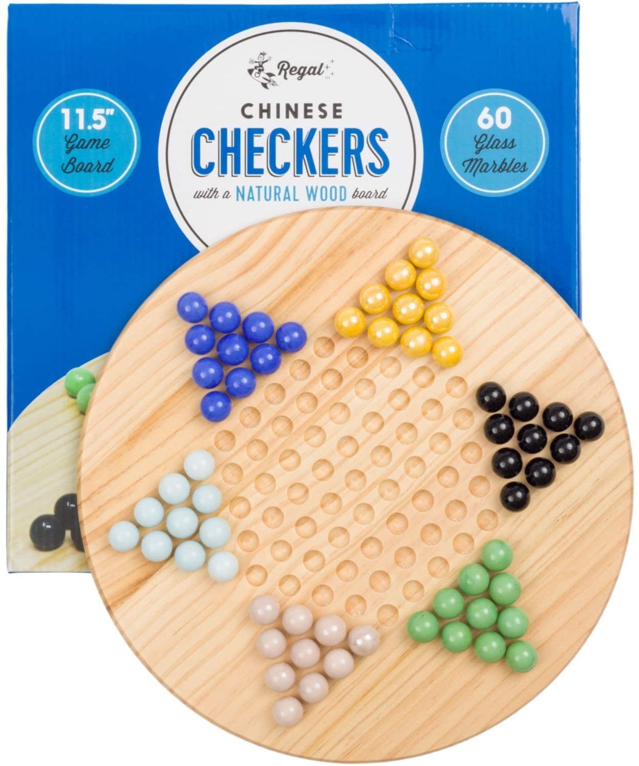 Chinese Checkers wooden board w marbles