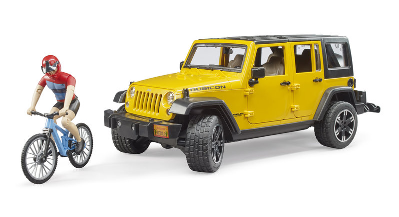 Bruder x Jeep Rubicon w mountain bike and figure