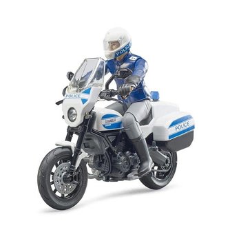 Bruder bworld Scrambler Ducati Police motorbike w Policeman