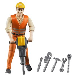 Bruder Construction worker with accessories