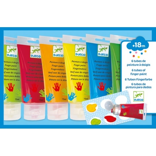 DJECO 6 Finger Paint Tubes - Classic