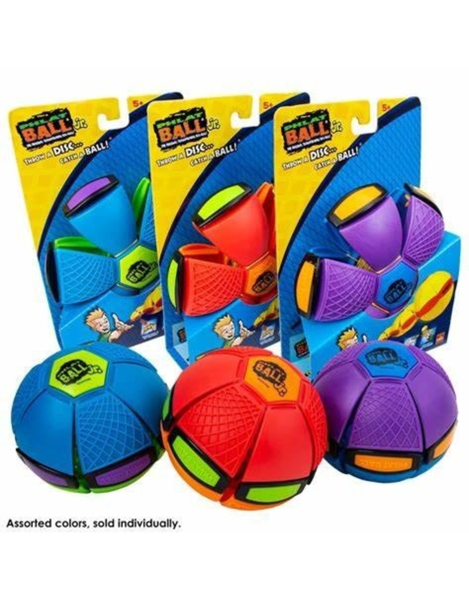 Phlat Ball Jr  Blue Neon Ages 5 Squeeze Throw a Disc Catch a Ball New 