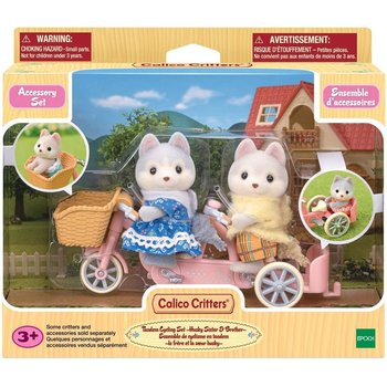 Calico Critters Tandem Cycling Set - Husky Sister & Brother