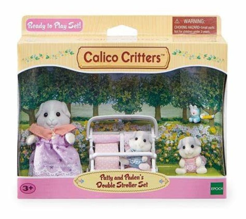 Calico Critters Patty & Paden's Double Stroller Set