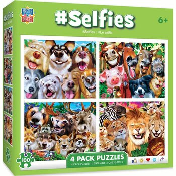 MasterPieces Selfies - 4-pack 100pc Puzzles