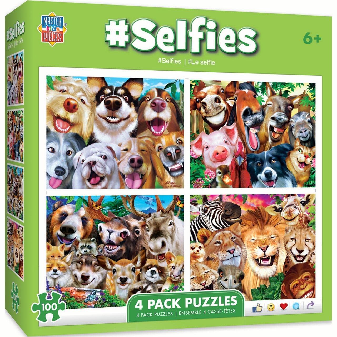 MasterPieces Selfies - 4-pack 100pc Puzzles