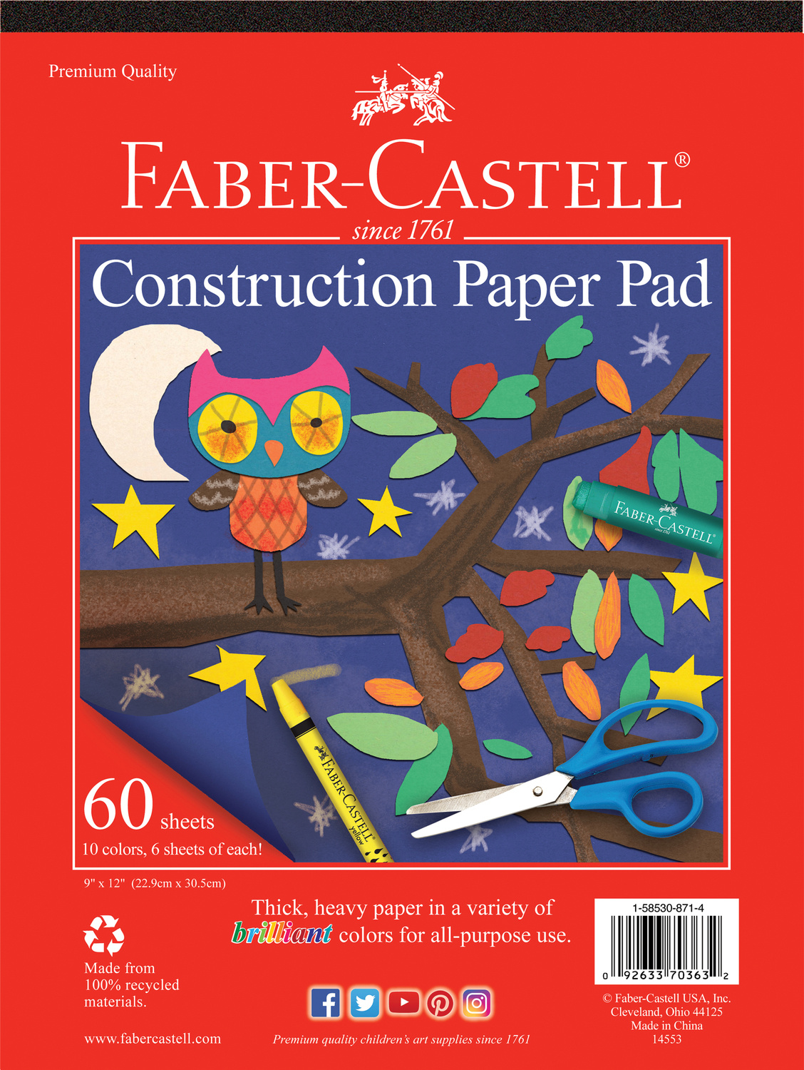 Faber-Castell Construction Paper Pad 9" x 12"