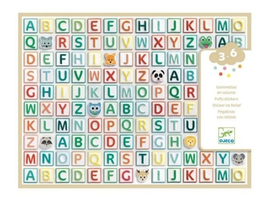DJECO Puffy Alphabet Block Stickers