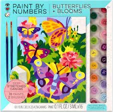 Bright Stripes Paint By Number- Butterflies + Blooms