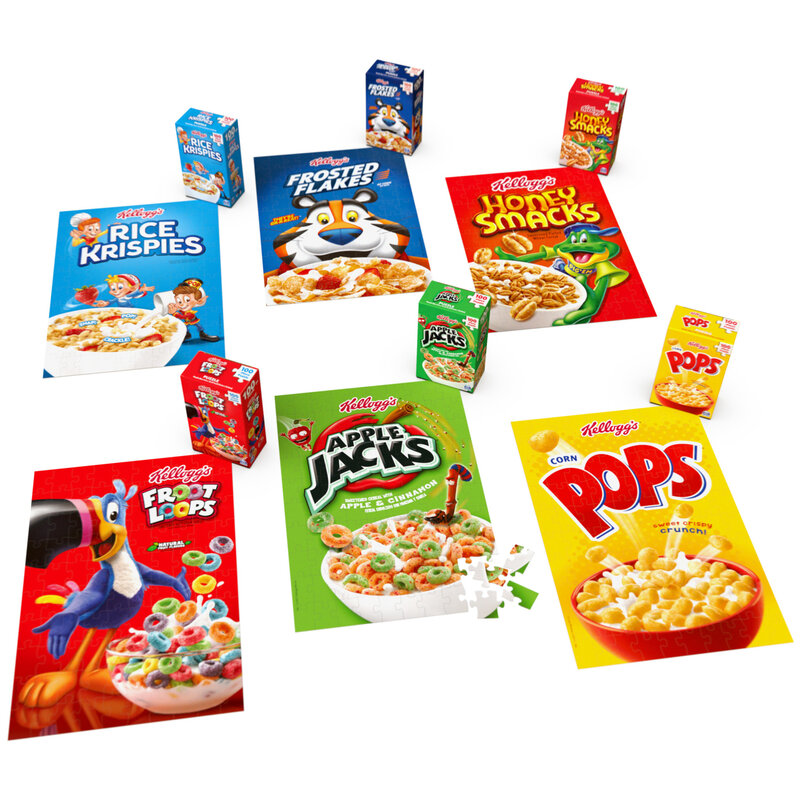 Spin Master Kellogg's, Fun Pack Puzzles 6 Square Cereal Boxes