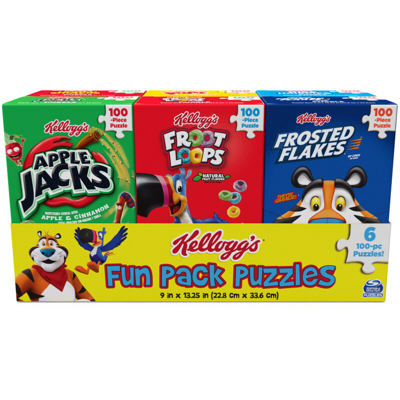 Spin Master Kellogg's, Fun Pack Puzzles 6 Square Cereal Boxes