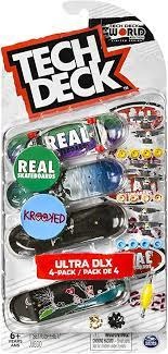 Tech Deck, Ultra DLX Fingerboard 4-Pack (Styles Ma