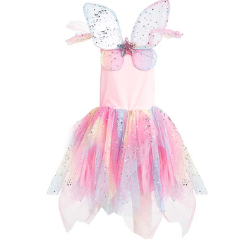 Great Pretenders Rainbow Fairy Dress & Wings, Multi, Size 5-6