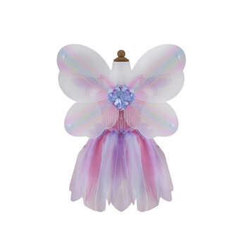 Great Pretenders Butterfly Dress & Wings With Wand, Pink/Multi,  Size 5-6