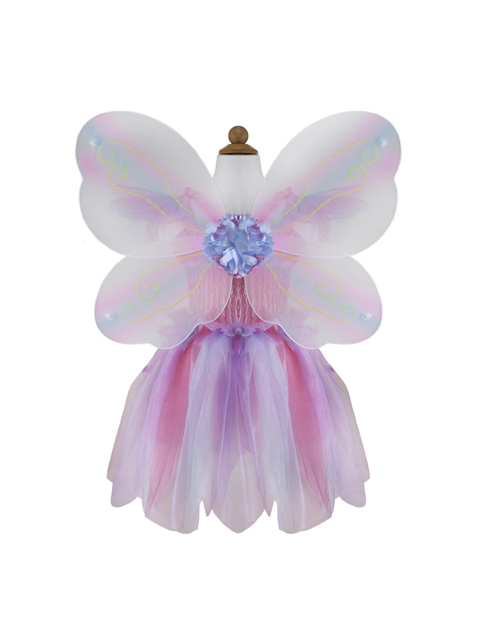 Great Pretenders Butterfly Dress & Wings With Wand, Pink/Multi,  Size 5-6