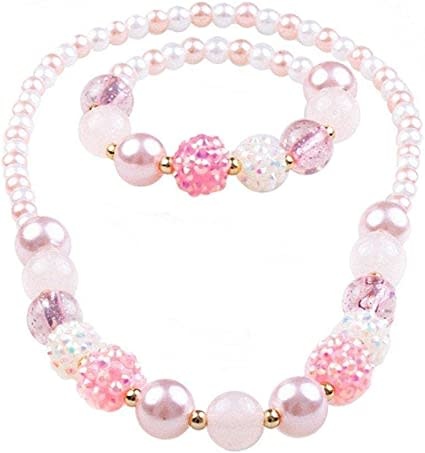 Great Pretenders Pearly Pink Bracelet & Necklace Set