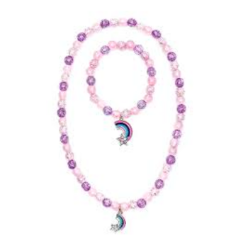 Great Pretenders Purple Rainbow Necklace and Bracelet Set, 2pc