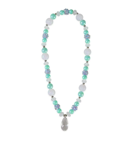 Great Pretenders Frozen Crystal Necklace, Teal/White