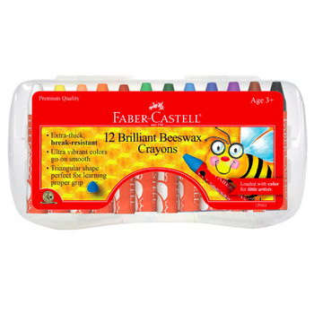 Faber-Castell 12ct Brilliant Beeswax Crayons in Storage Case