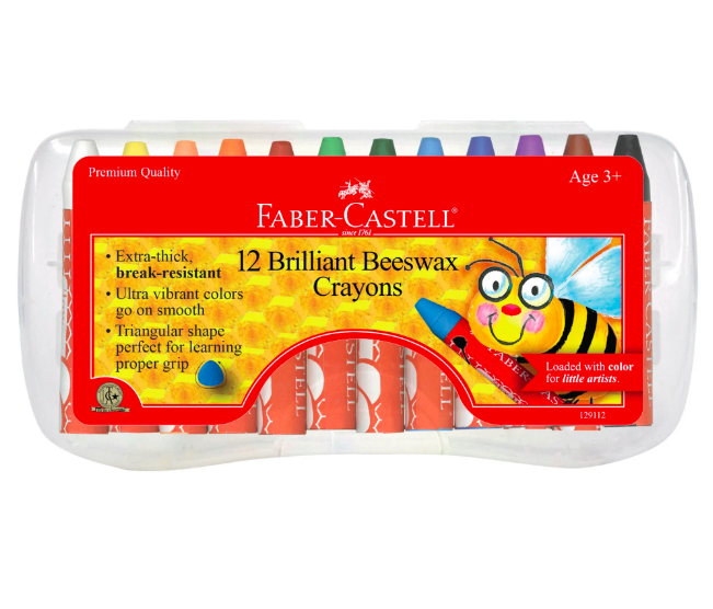 Faber-Castell 12ct Brilliant Beeswax Crayons in Storage Case