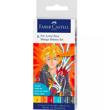 Faber-Castell Wallet - 6ct Pitt Artist Pen  Shonen