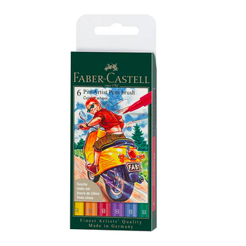 Faber-Castell x Pitt Artist Pen Wallet: 6ct Color  Wheel