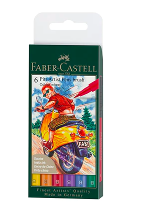 Faber-Castell x Pitt Artist Pen Wallet: 6ct Color  Wheel