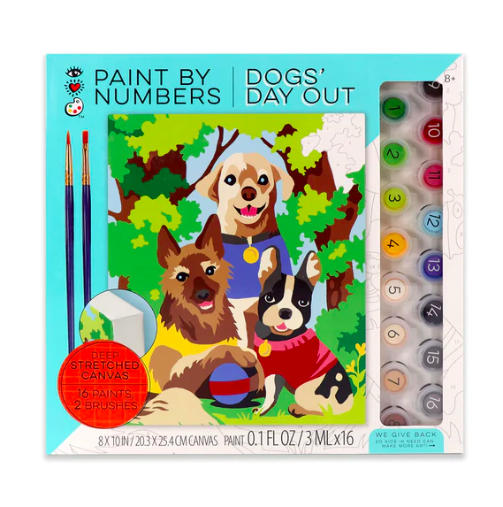 Bright Stripes Paint By Number- Dogs' Day Out
