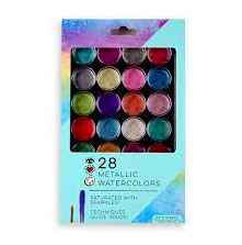 Bright Stripes 28 Metallic Watercolors