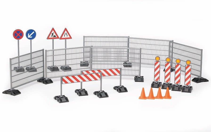 Bruder Construction set: railings, site signs and pylons