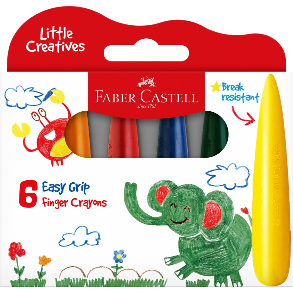 Faber-Castell Little Creatives Easy Grip Crayons 6
