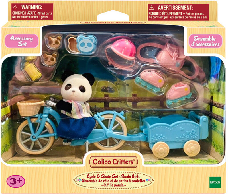 Calico Critters Cycle & Skate Set - Panda Girl